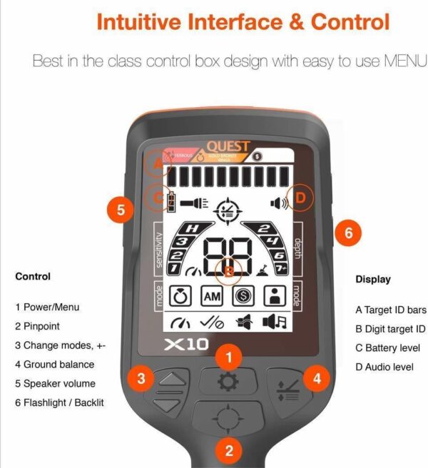 Quest X10 Define Dedektörü - 33cm Başlıklı - Görsel 3
